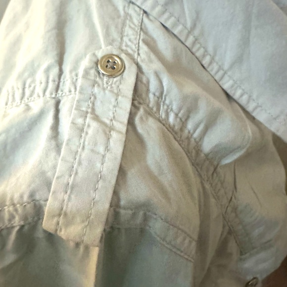 Express Light Gray Button Down Convertible Sleeve Shirt - Picture 4 of 5